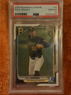 Topps 2024 Bowman Chrome Paul Skenes Rookie RC #31 PSA 10 Pirates